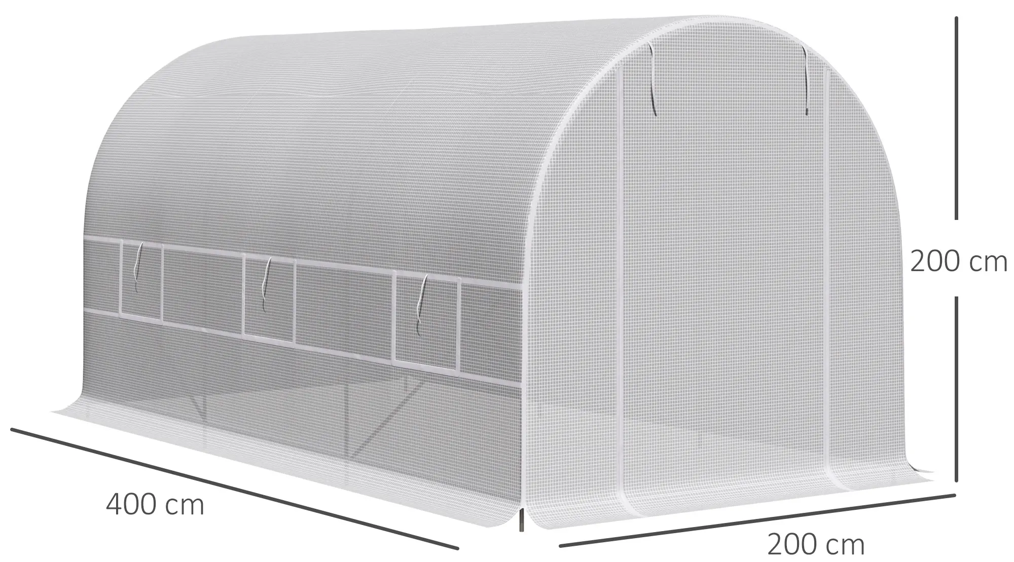 Садовая теплица Outsunny 845-071V01 4x2x2 (White) - 3