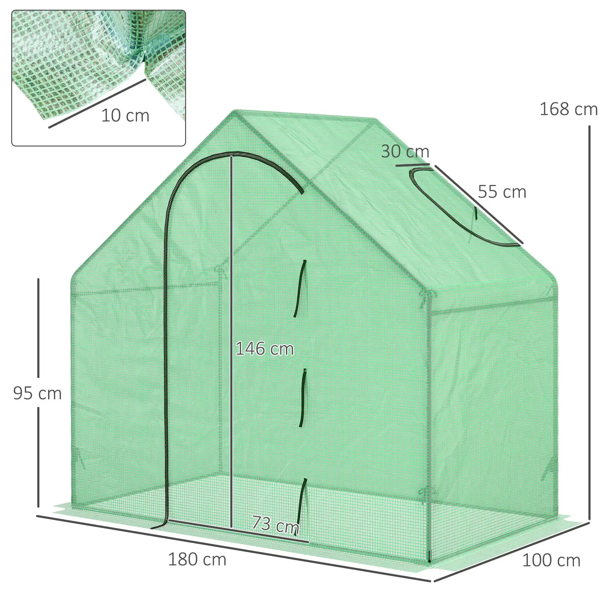Садовая теплица Outsunny 845-154V01 180x100x168 (Green) - 6