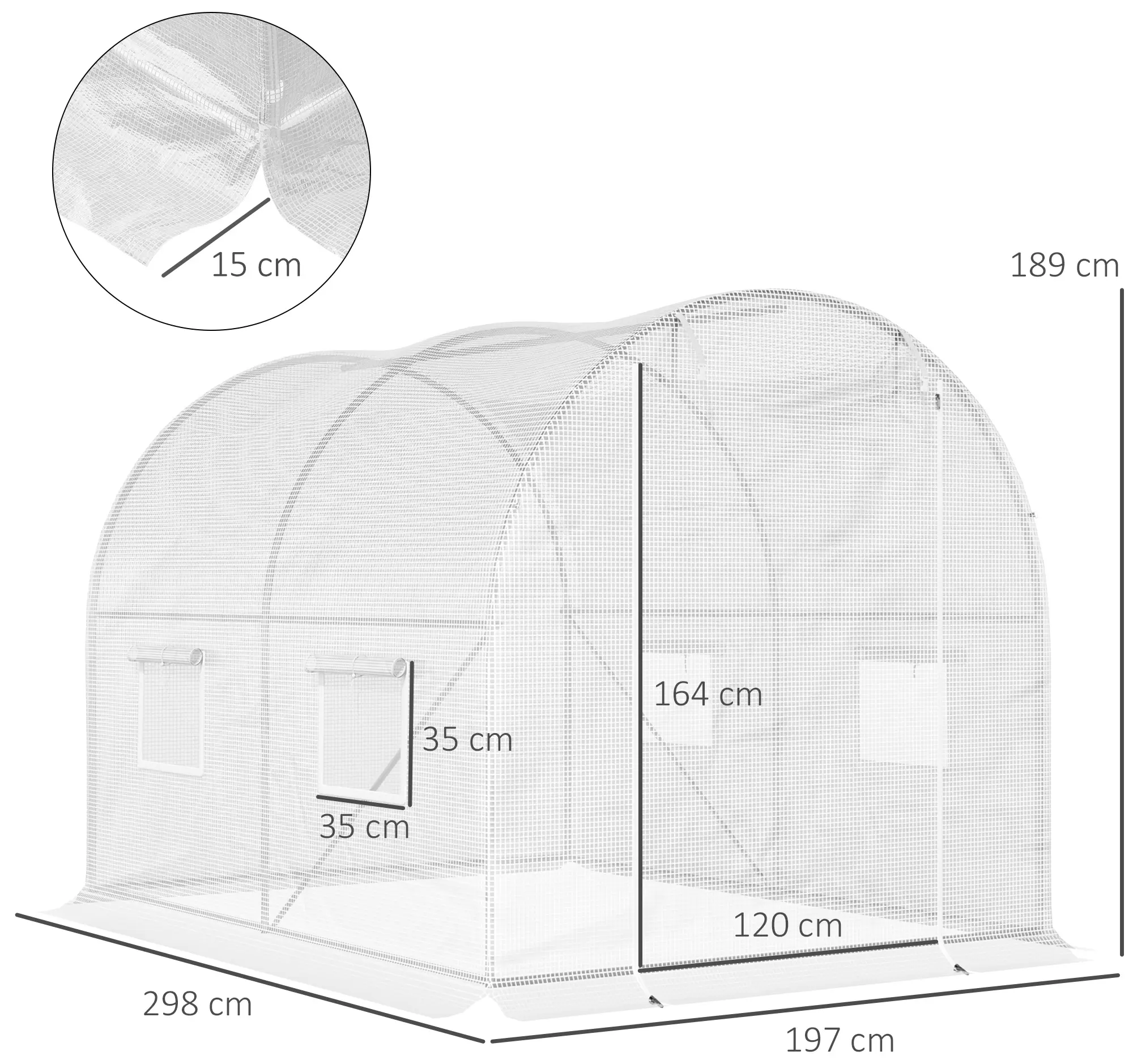 Sera de gradina Outsunny 845-155WT 3x2x1.9 (White) - 3
