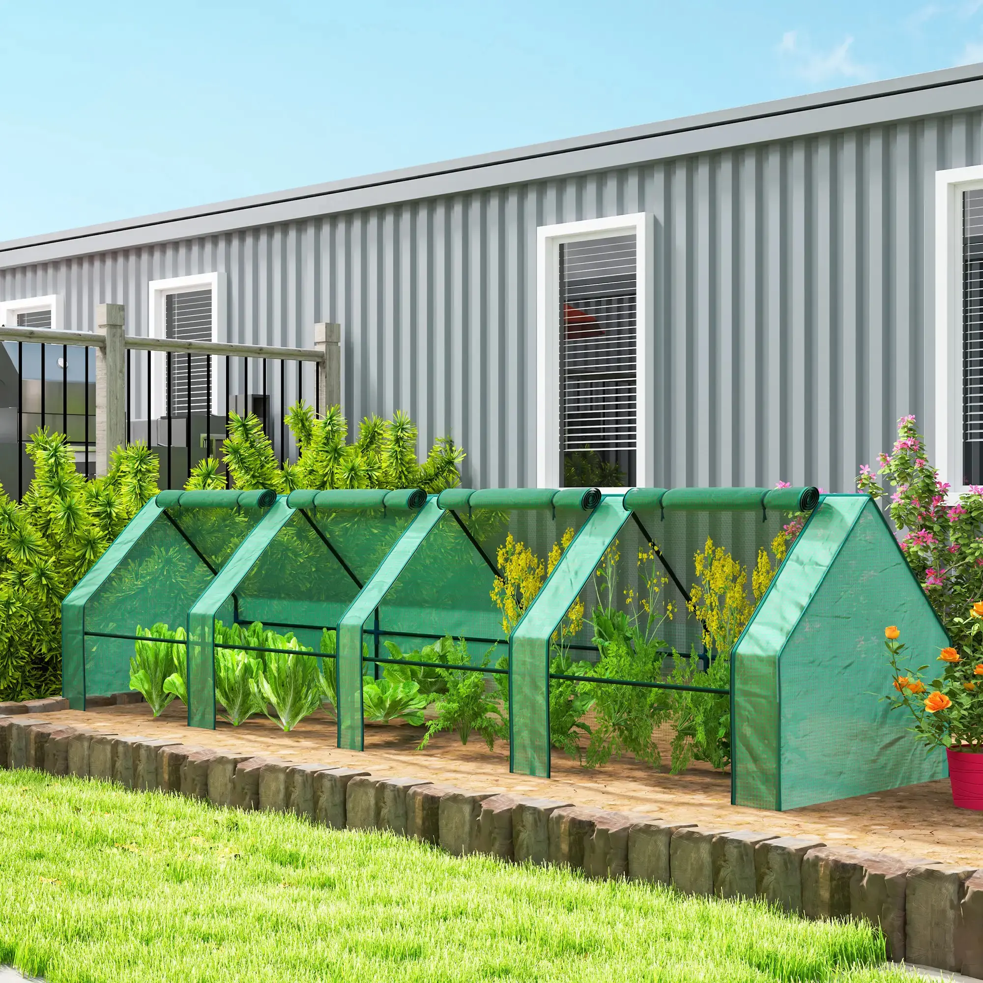 Mini-sera Outsunny 845-204V06GN 360x90x90 (Green) - 6