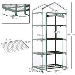Мини-теплица Outsunny 845-228V03 70x50x160 (Transparent) Thumb