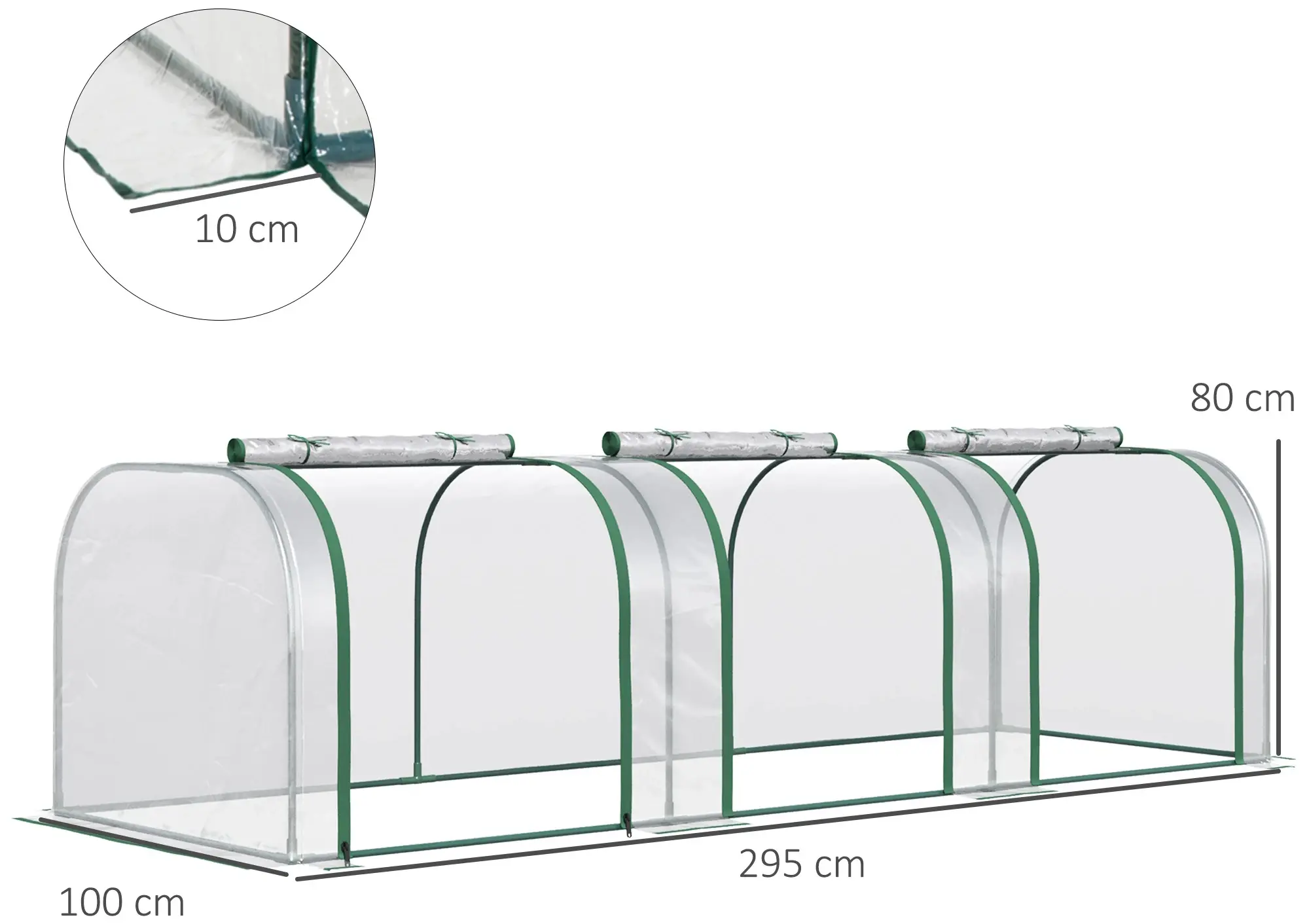 Mini-sera Outsunny 845-234V04CR 295x100x80 (Transparent) - 8