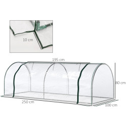 Mini-sera Outsunny 845-305 250x100x80 (Transparent/Green) Thumb