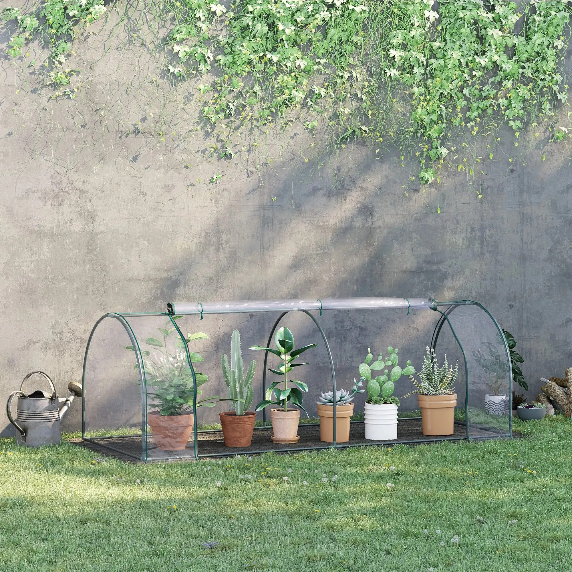 Mini-sera Outsunny 845-305 250x100x80 (Transparent/Green) - 8