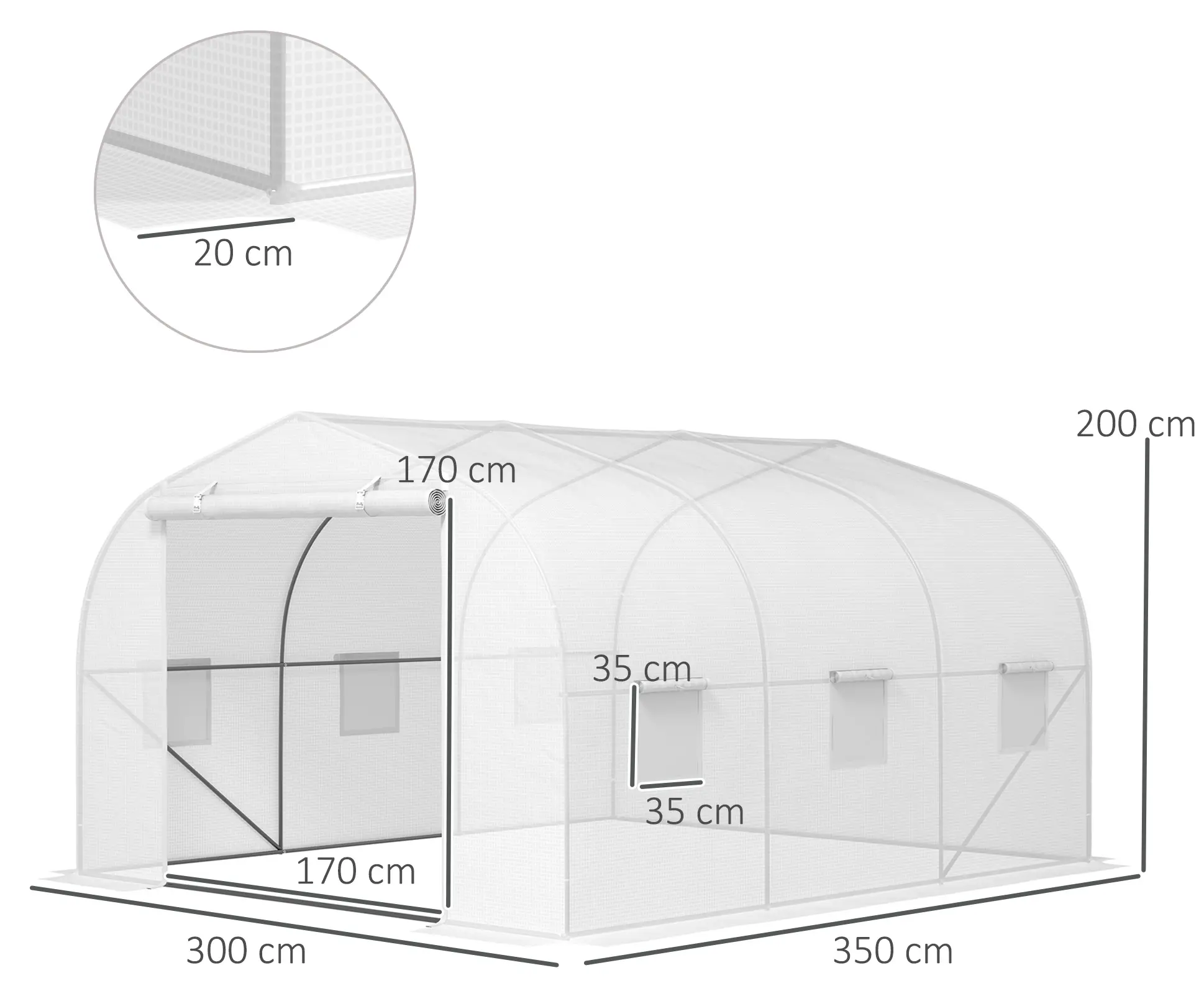 Садовая теплица Outsunny 845-417 3.5x3x2 (White)