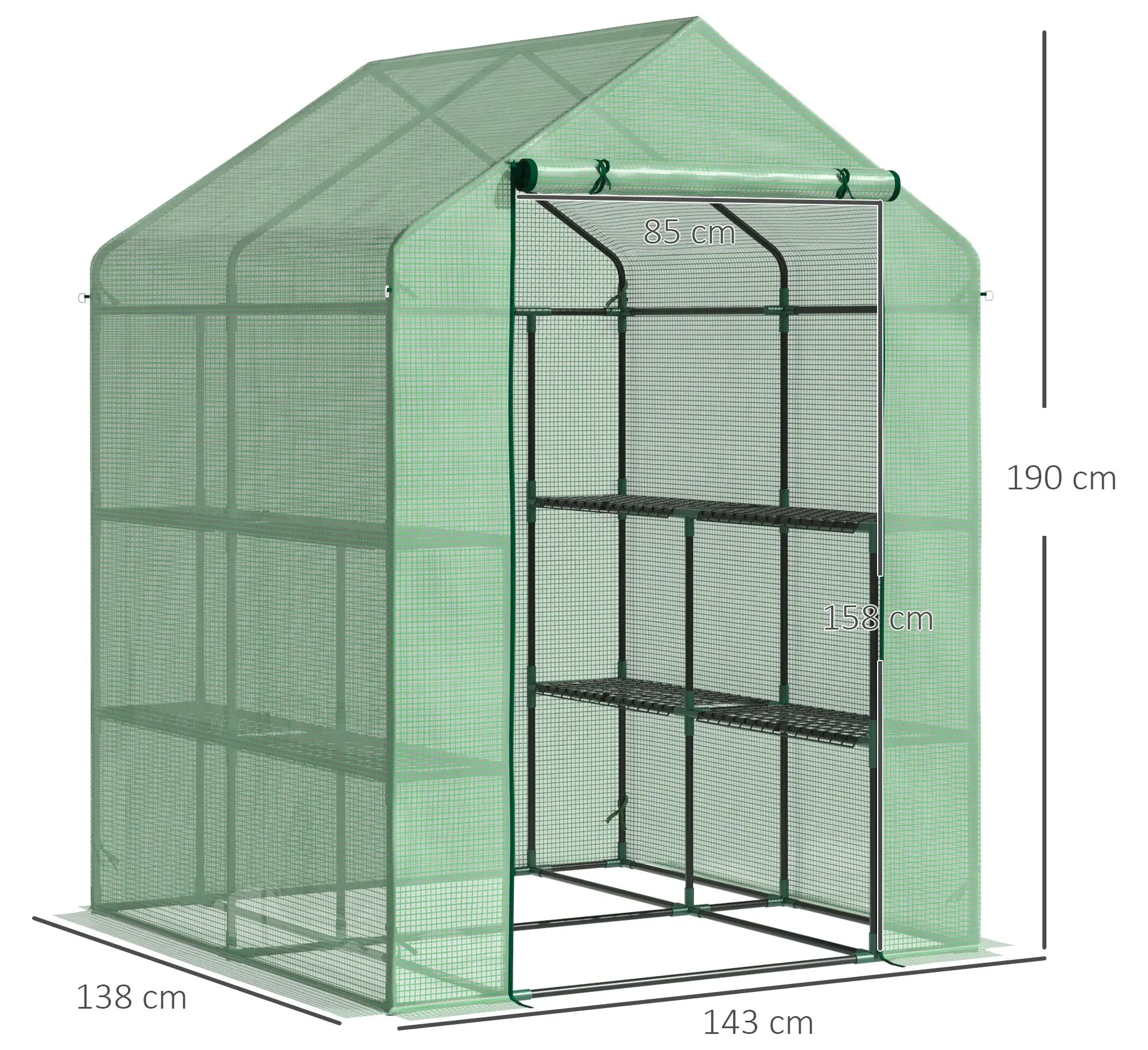 Sera de gradina Outsunny 845-510 143x138x190 (Green) - 2