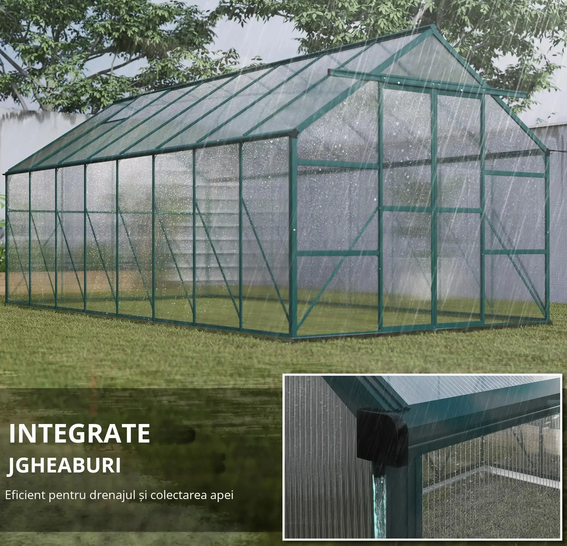 Sera de gradina Outsunny 845-533V01 (Transparent/Green) - 5