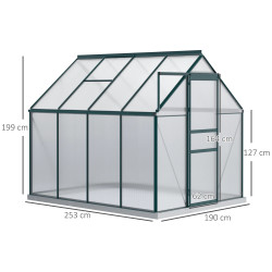 Садовая теплица Outsunny 845-540V01GN 190x253x199 (Transparent/Green) Thumb