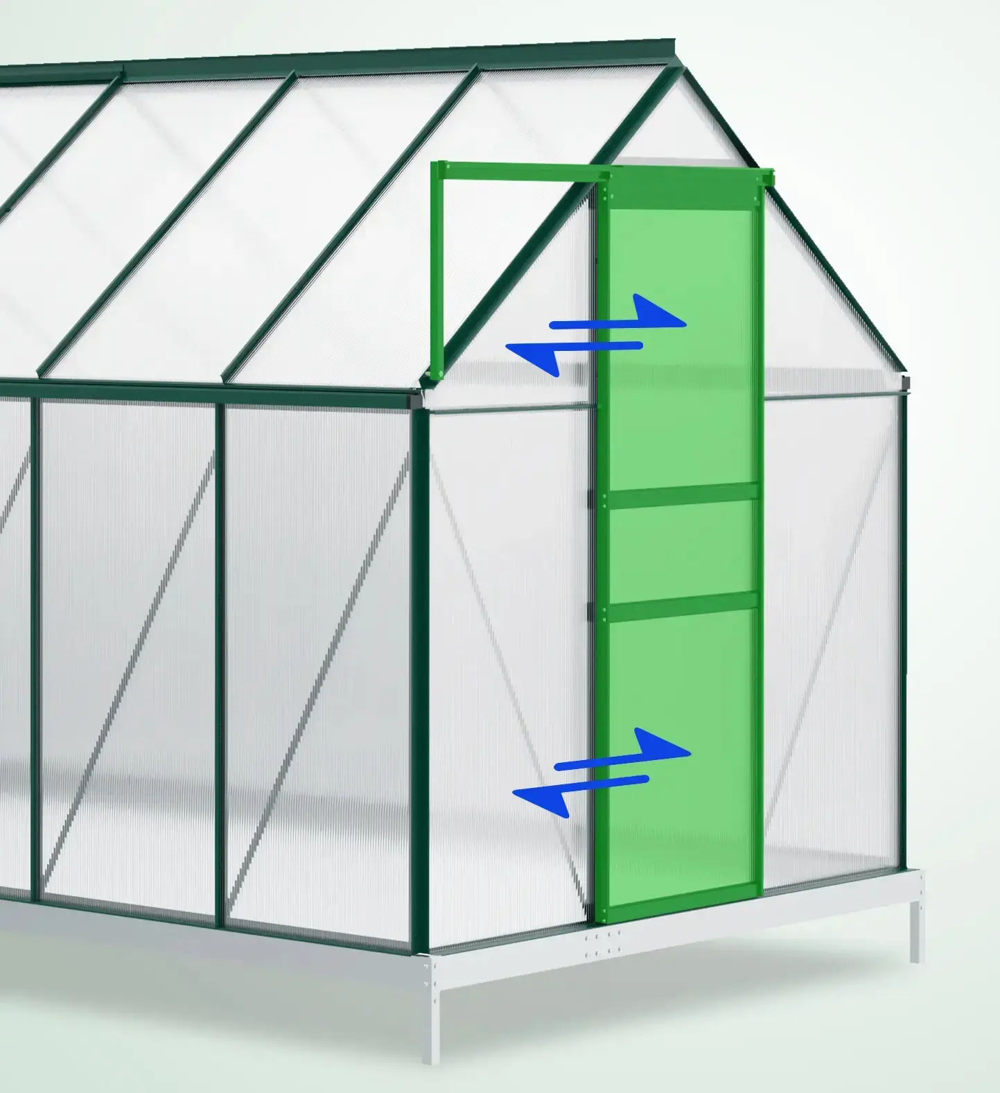 Садовая теплица Outsunny 845-540V02GN 190x375x199 (Transparent/Green) - 7