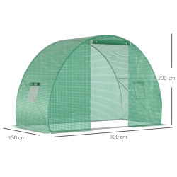 Садовая теплица Outsunny 845-591 150x300x200 (Green) Thumb