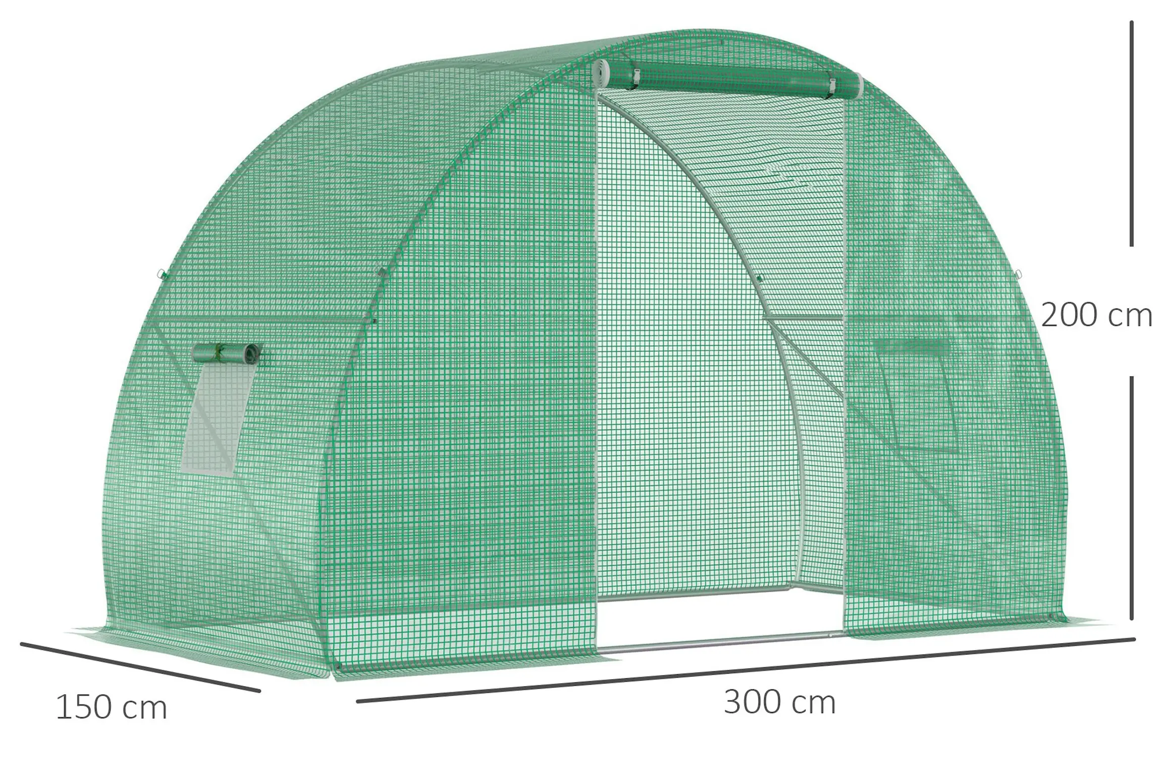 Садовая теплица Outsunny 845-591 150x300x200 (Green) - 5