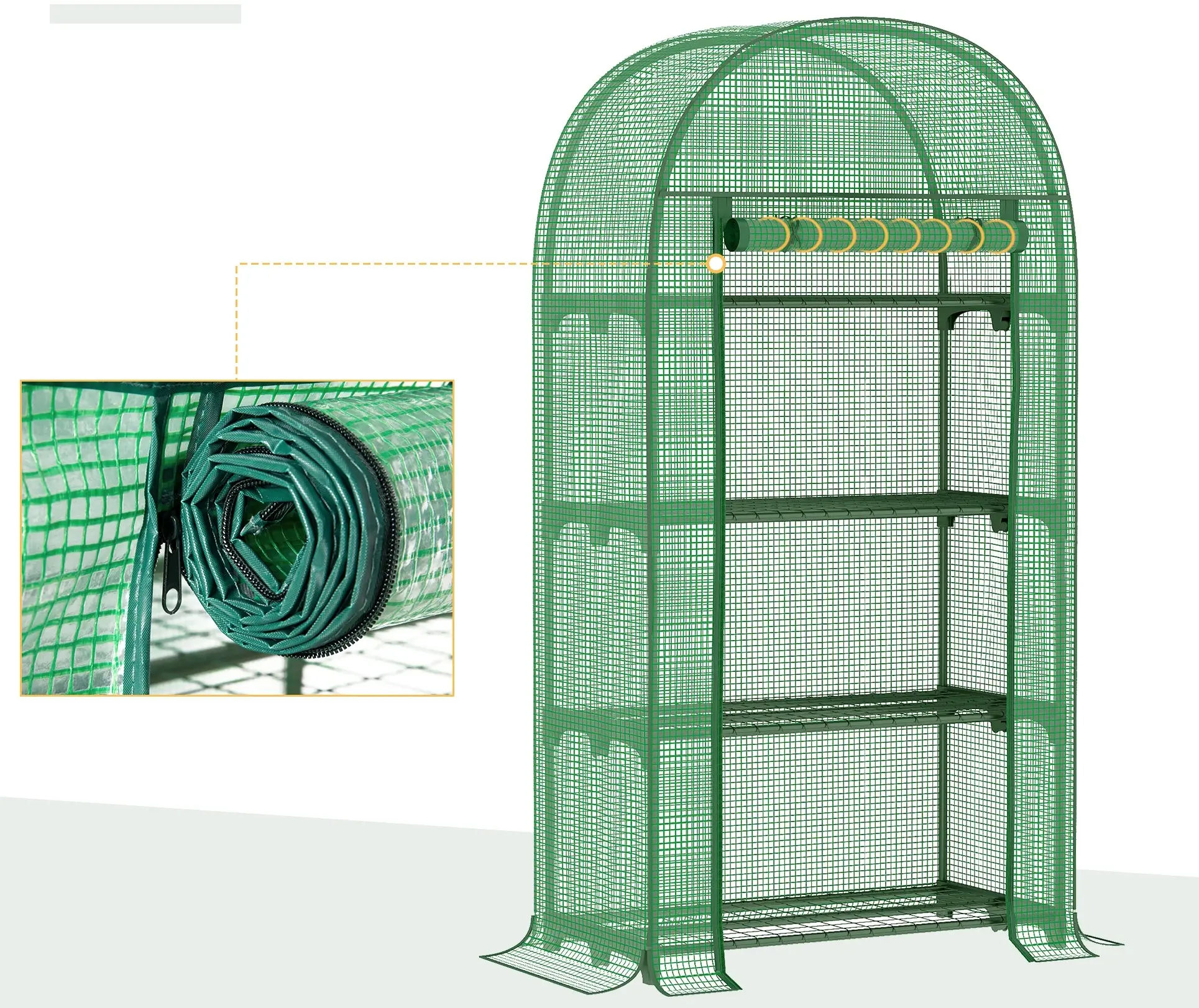 Mini-sera Outsunny 845-607V01 80x49x160 (Green) - 4