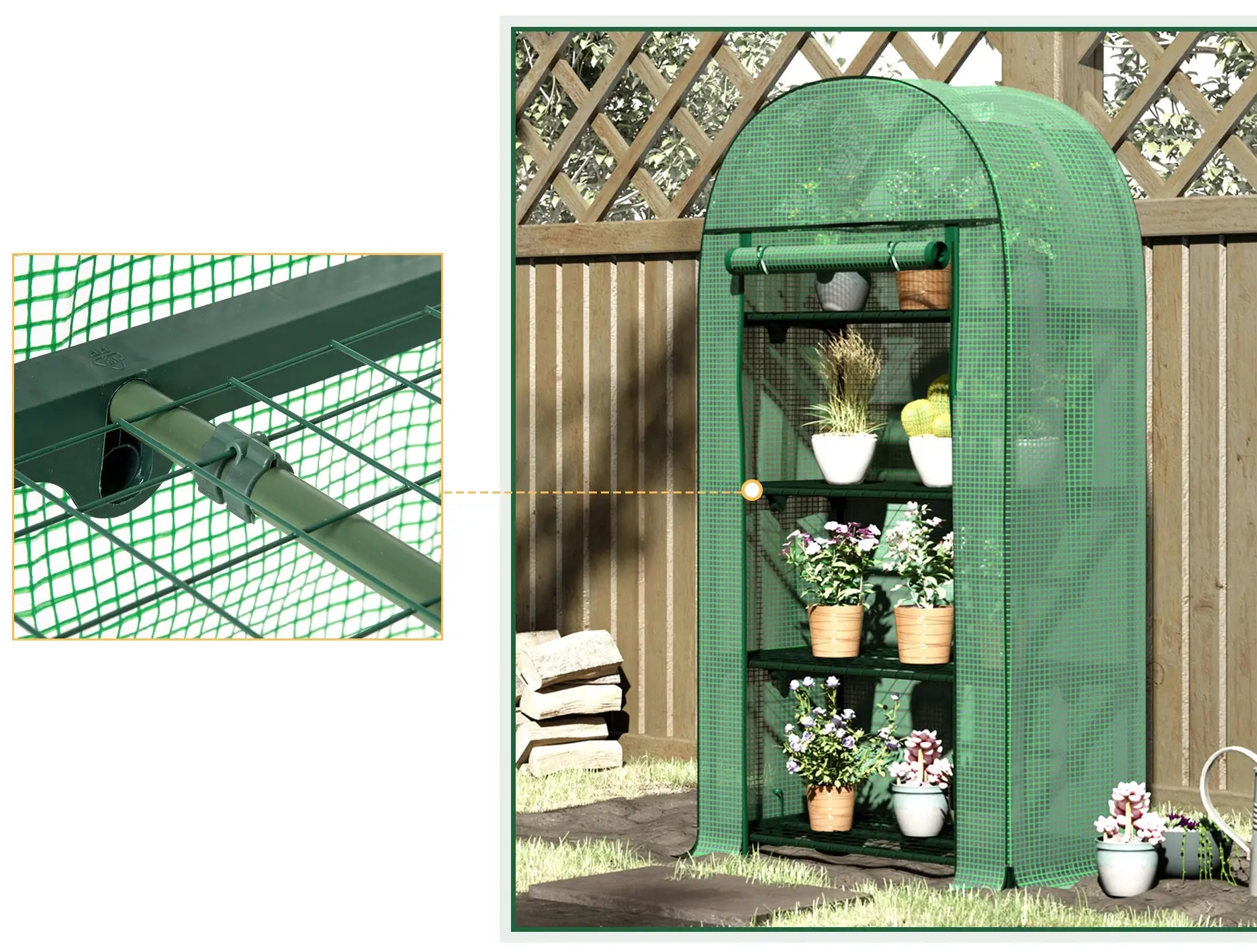 Mini-sera Outsunny 845-607V01 80x49x160 (Green) - 6
