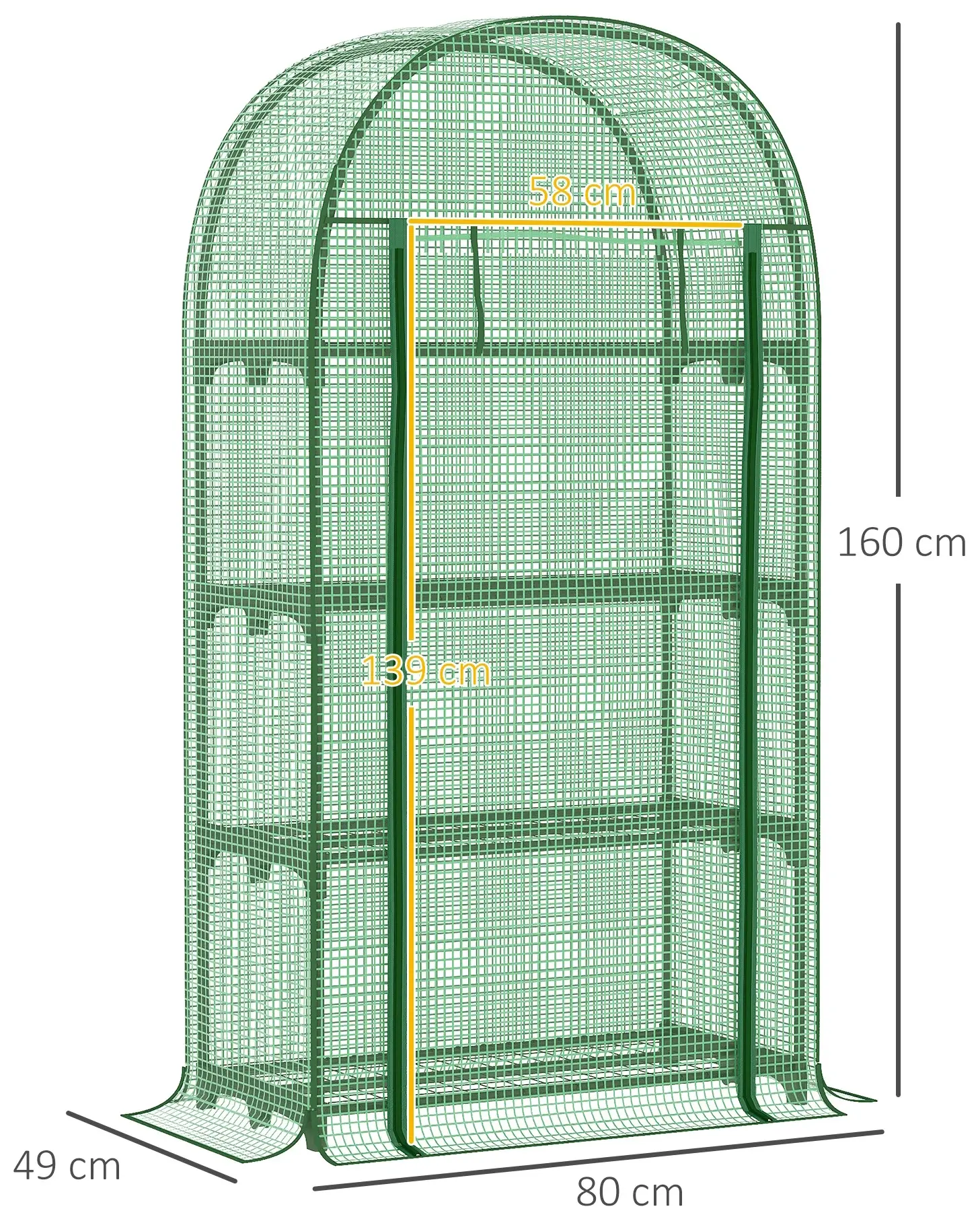 Mini-sera Outsunny 845-607V01 80x49x160 (Green) - 7