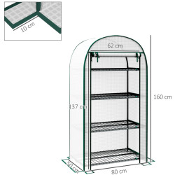 Mini-sera Outsunny 845-607V01WT 80x50x160 (White) Thumb