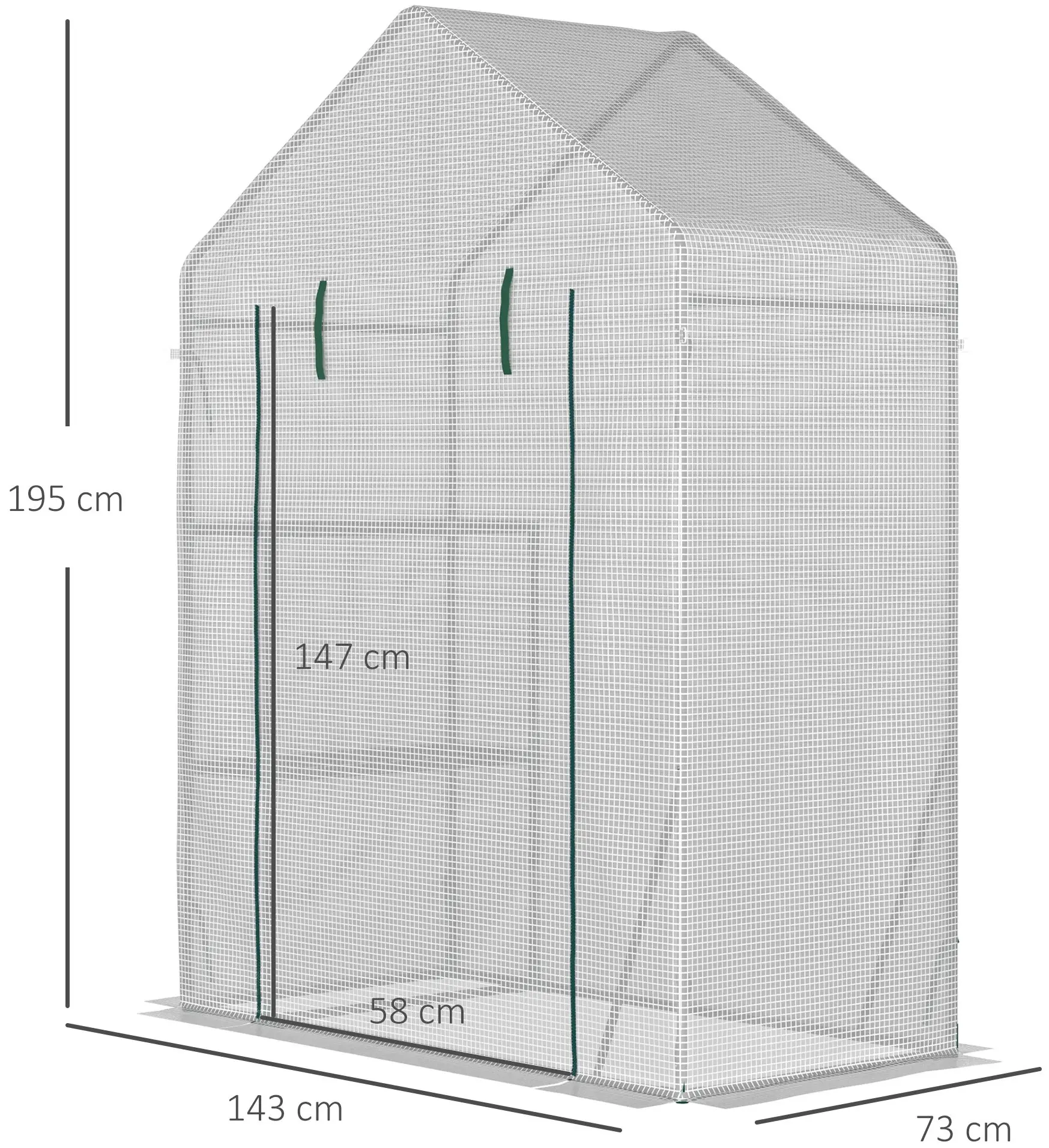 Садовая теплица Outsunny 845-621 143x73x195 (White) - 3
