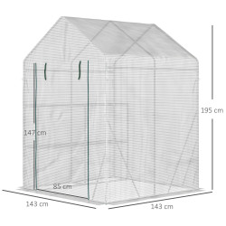 Садовая теплица Outsunny 845-621V01 143x143x195 (White) Thumb