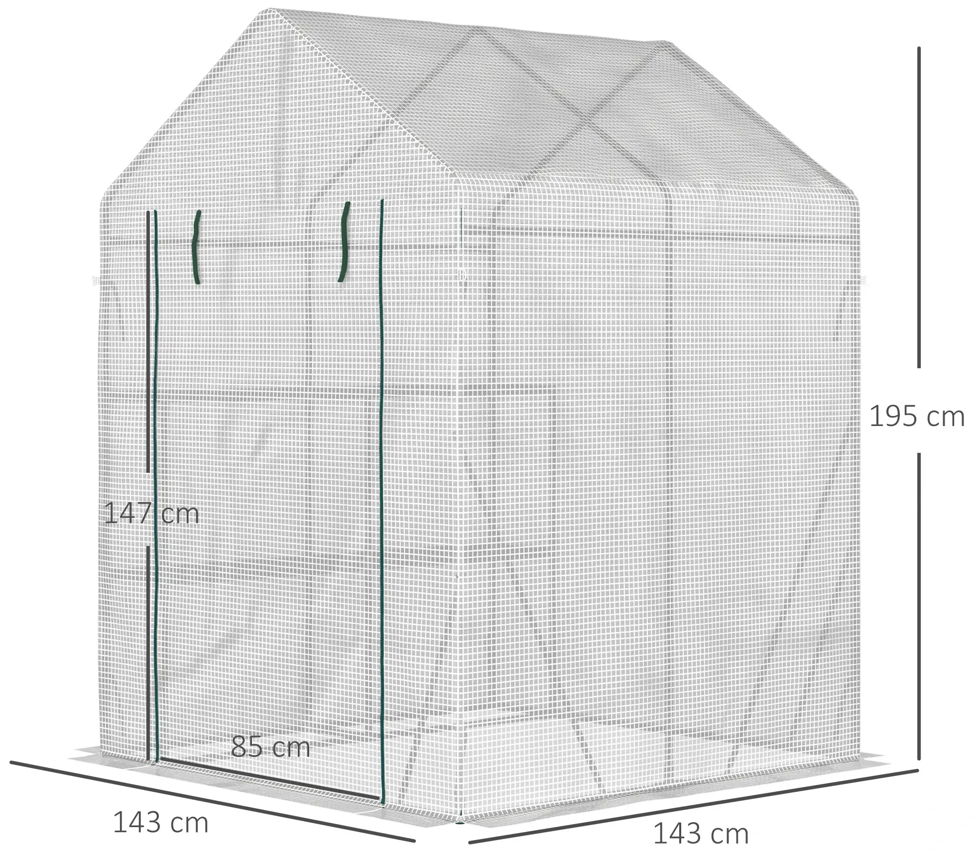 Садовая теплица Outsunny 845-621V01 143x143x195 (White) - 6