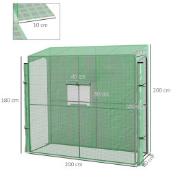 Sera de gradina Outsunny 845-935V00GN 2x0.8x2 (Green) Thumb