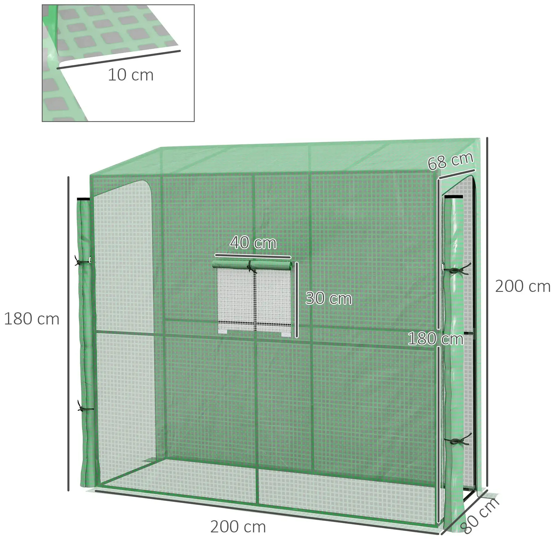 Sera de gradina Outsunny 845-935V00GN 2x0.8x2 (Green) - 3