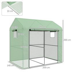 Садовая теплица Outsunny 845-939V00GN 2x1.4x2 (Green) Thumb