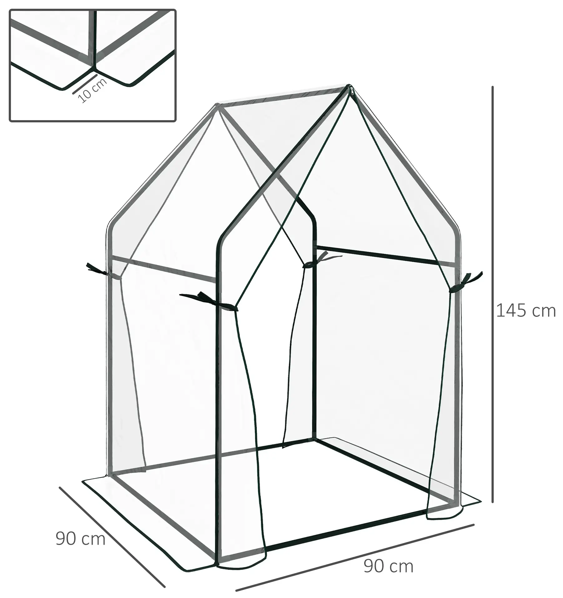Mini-sera Outsunny 845-955V00CR 145x90x90 (Transparent) - 4