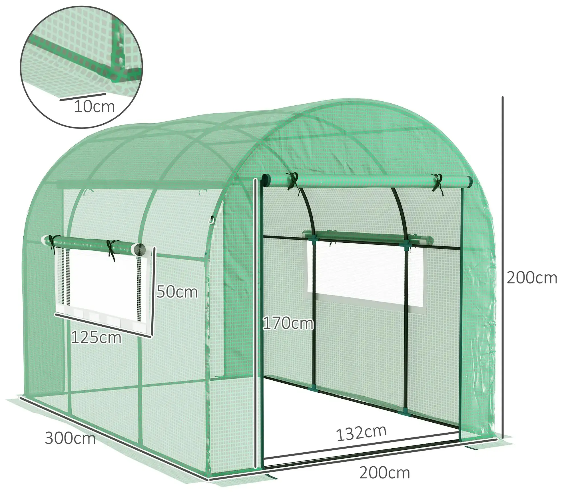 Sera de gradina Outsunny 845-958V01GN 3x2x2 (Green) - 3