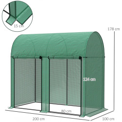 Sera de gradina Outsunny 84H-064V00GN 2x1x1.78 (Green) Thumb