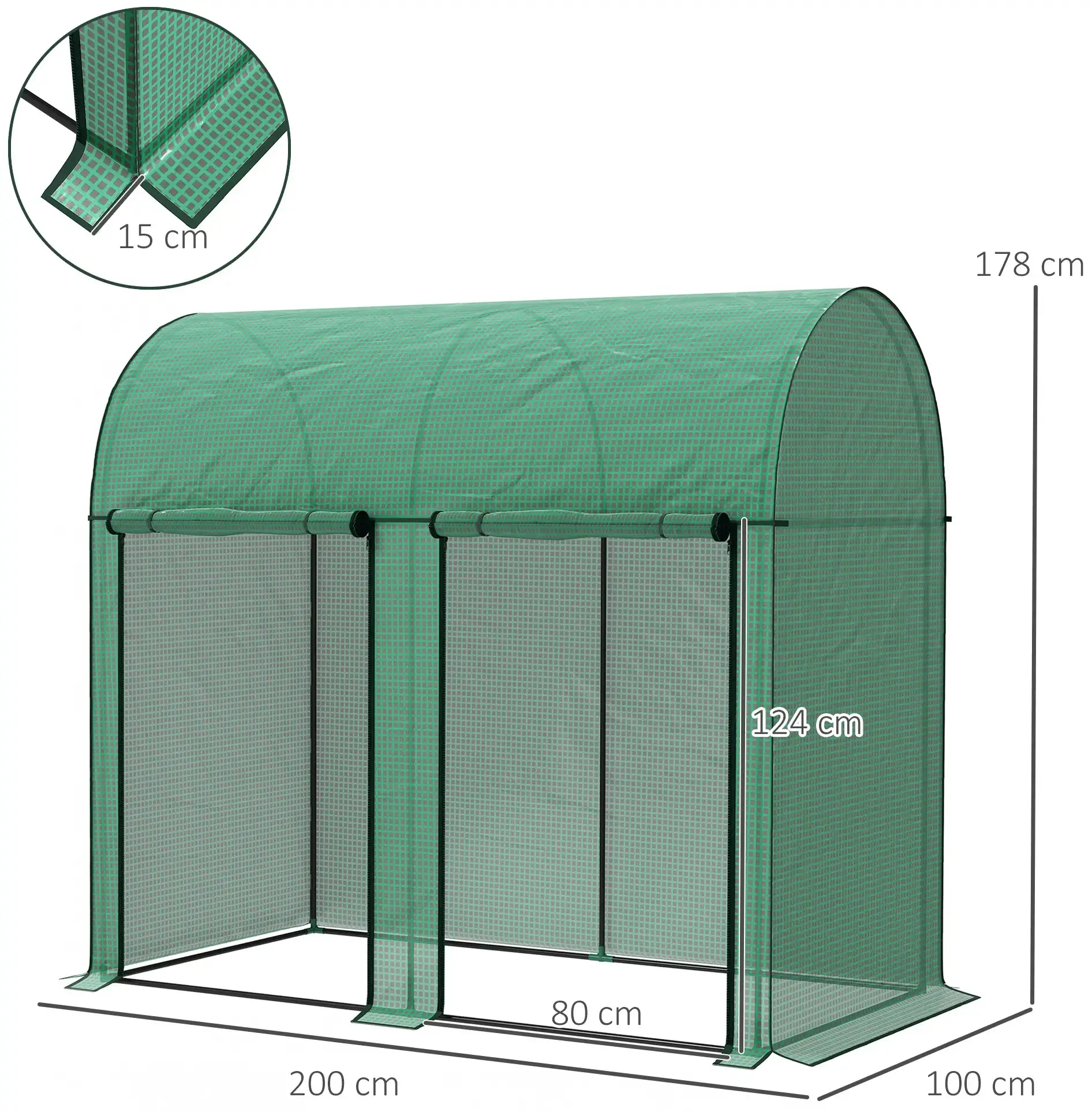 Sera de gradina Outsunny 84H-064V00GN 2x1x1.78 (Green) - 3