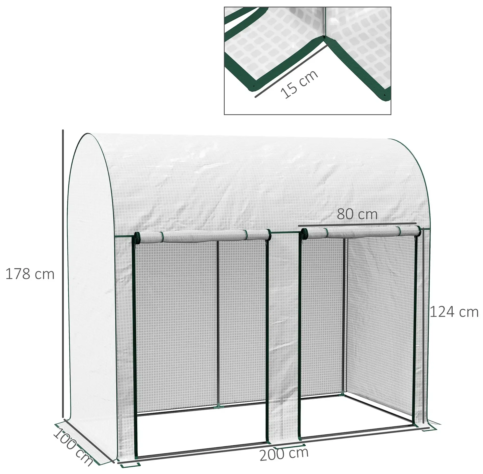 Sera de gradina Outsunny 84H-064V00WT 2x1x1.78 (White) - 5