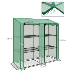 Mini-sera Outsunny 84H-065V00GN 143x46x151 (Green) Thumb