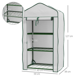 Mini-sera Outsunny 84H-069V01WT 59x39x127 (White) Thumb