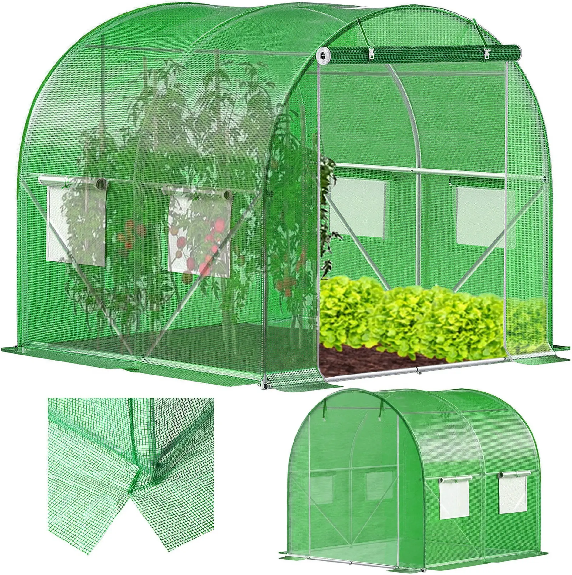Садовая теплица Springos GT0001 2x2x2m (Green) - 2