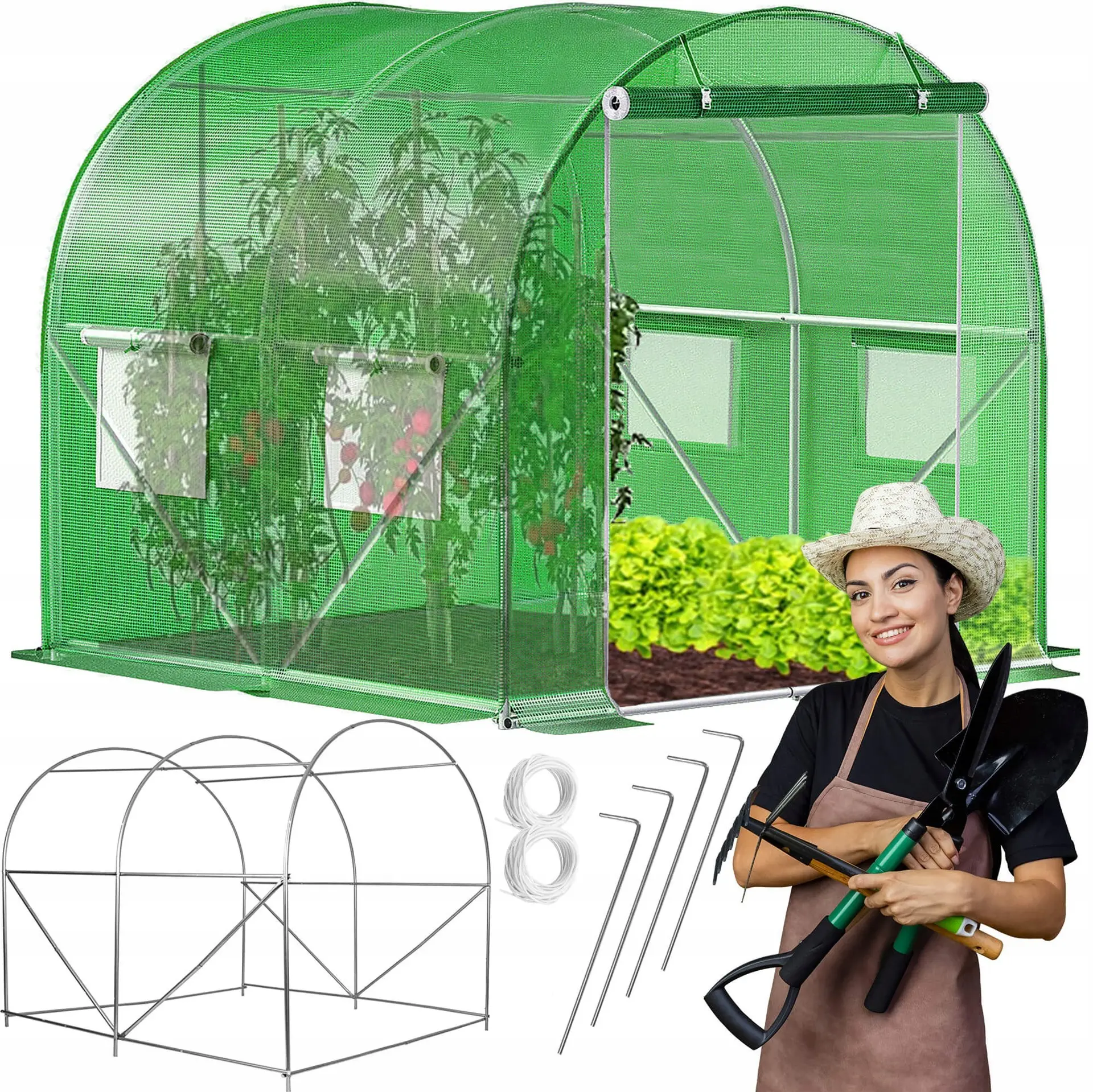 Садовая теплица Springos GT0001 2x2x2m (Green) - 3