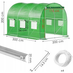 Садовая теплица Springos GT0002 3x2x2m (Green) Thumb