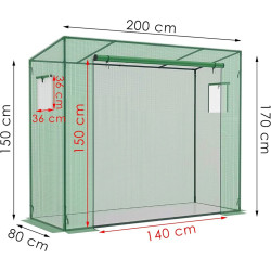 Садовая теплица Springos GT0006 2x0.8x1.7m (Green) Thumb