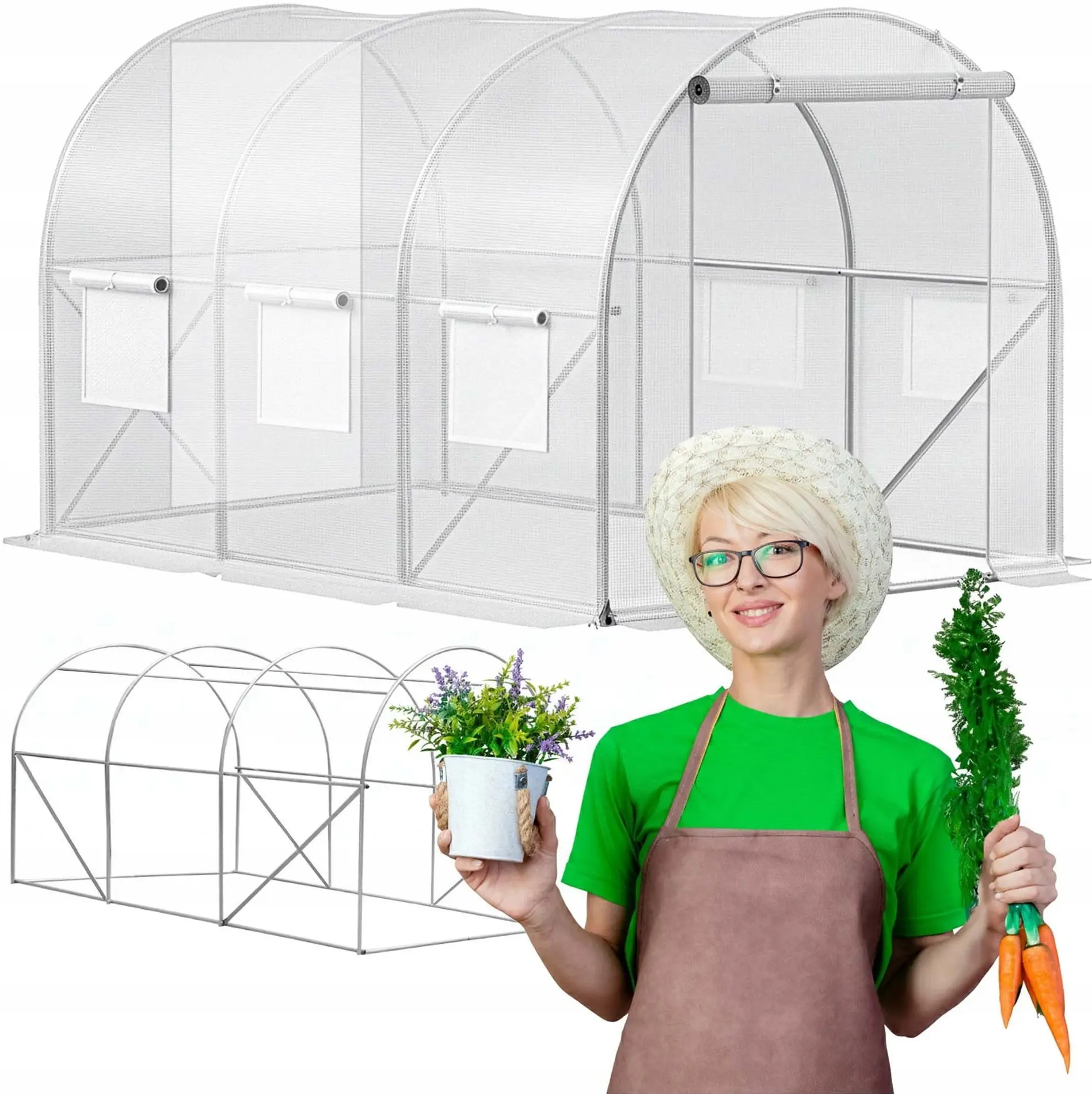 Садовая теплица Springos GT0010 3x2x2m (White) - 2