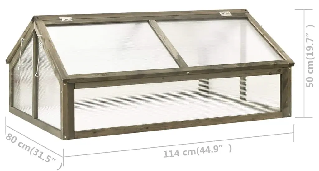 Mini-sera VidaXL 316416 114x80x50 (Grey) - 7
