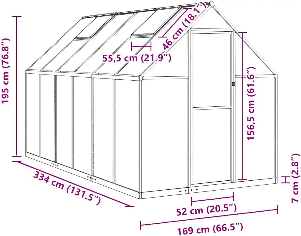 Sera de gradina VidaXL 3266328 334x169x195 (Anthracite) - 10