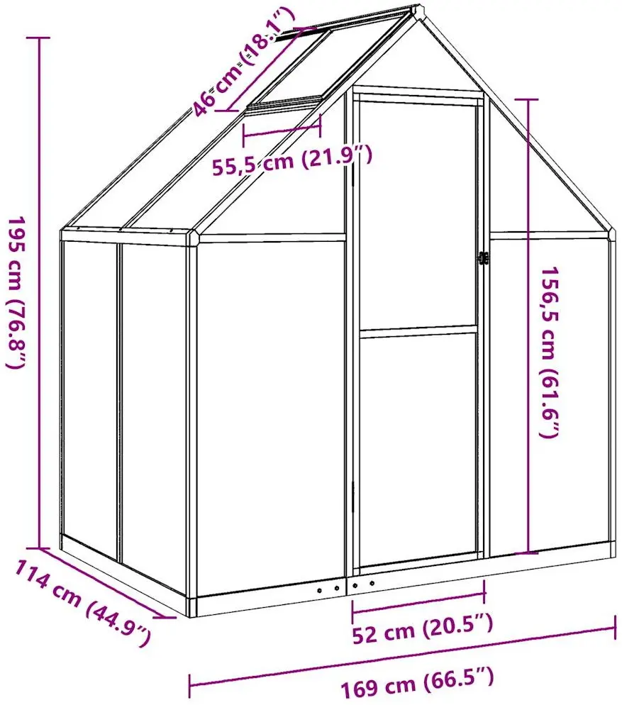Sera de gradina VidaXL 4005823 169x114x195 (Green) - 10