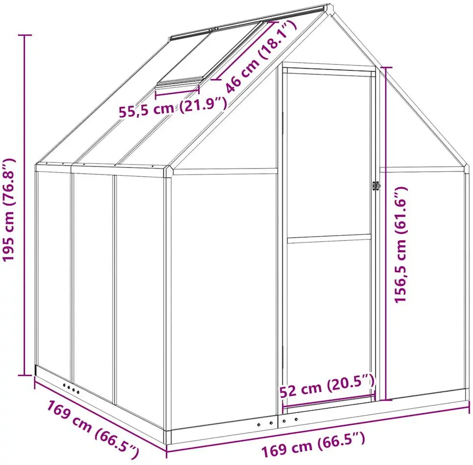 Sera de gradina VidaXL 4005829 169x169x195 (Green) - 10