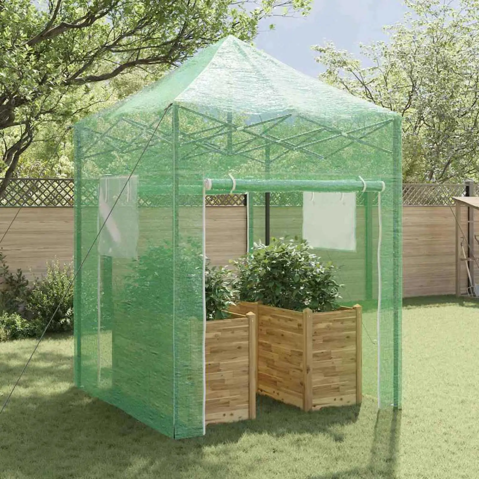 Sera de gradina VidaXL 42006641 200x200x300 (Green) - 10