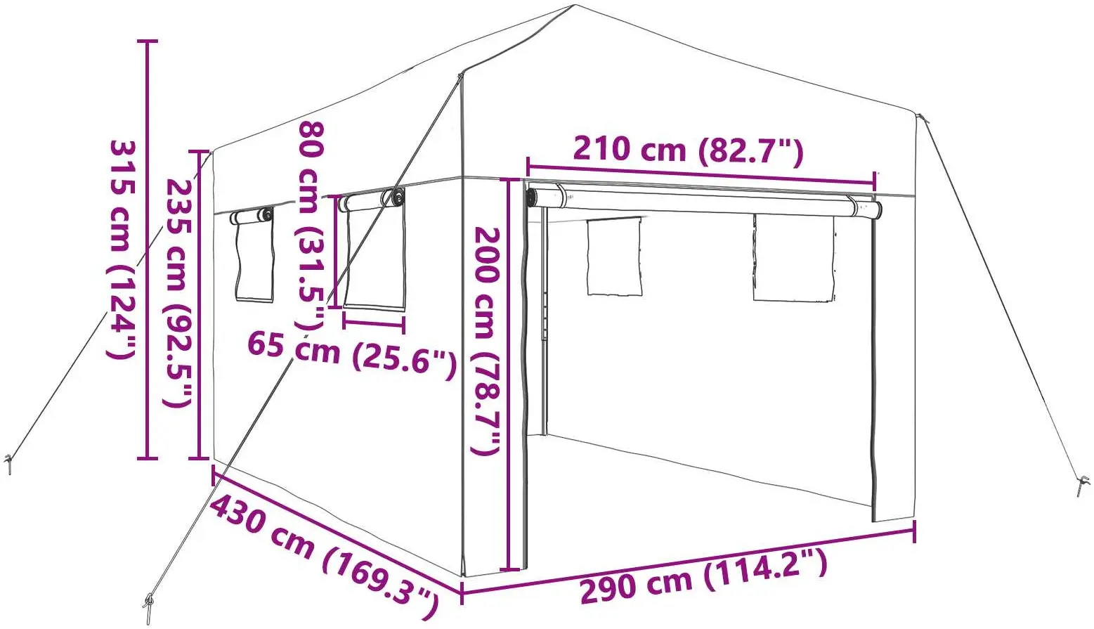 Sera de gradina VidaXL 42006644 290x430x315 (Green) - 9