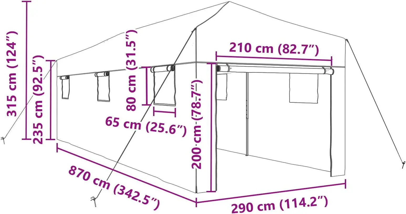 Sera de gradina VidaXL 42006646 290x870x315 (Green) - 9