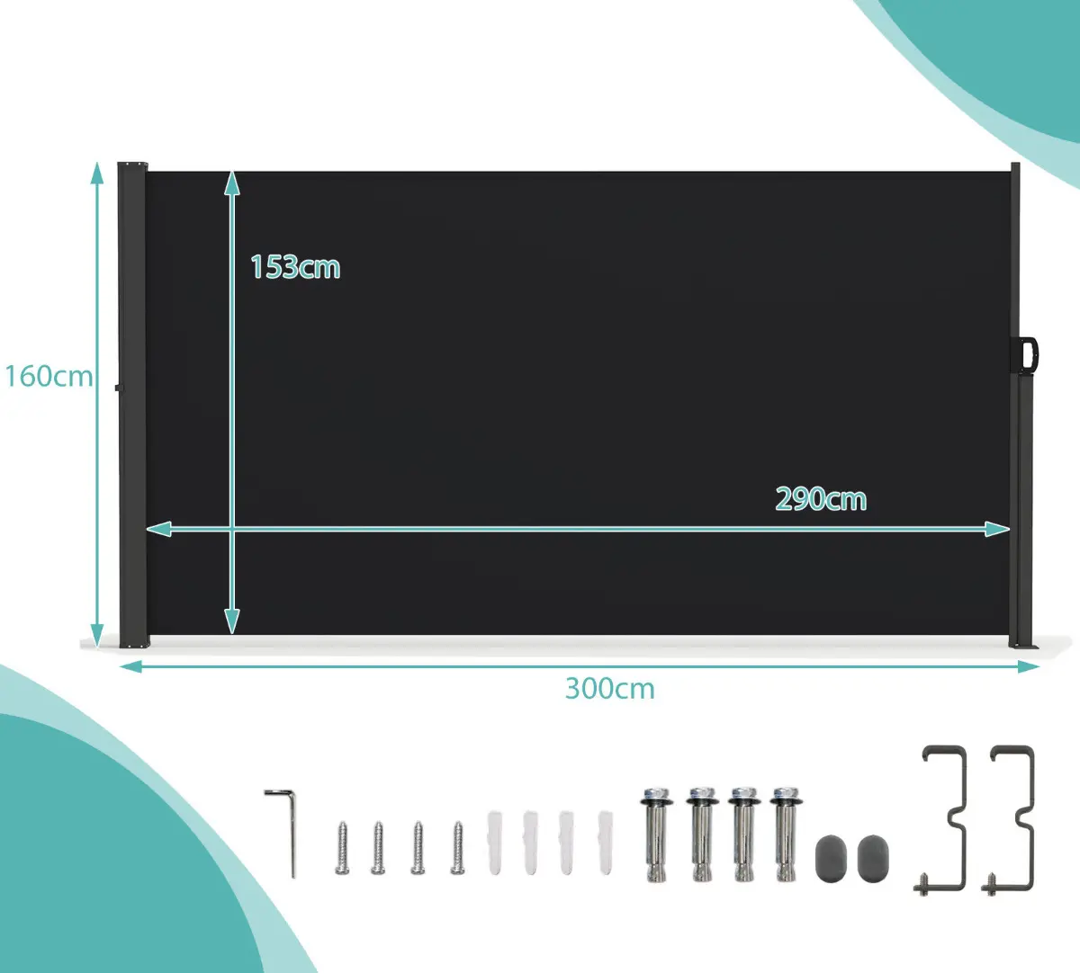 Copertina laterala Costway NP12442BK (Black) - 3