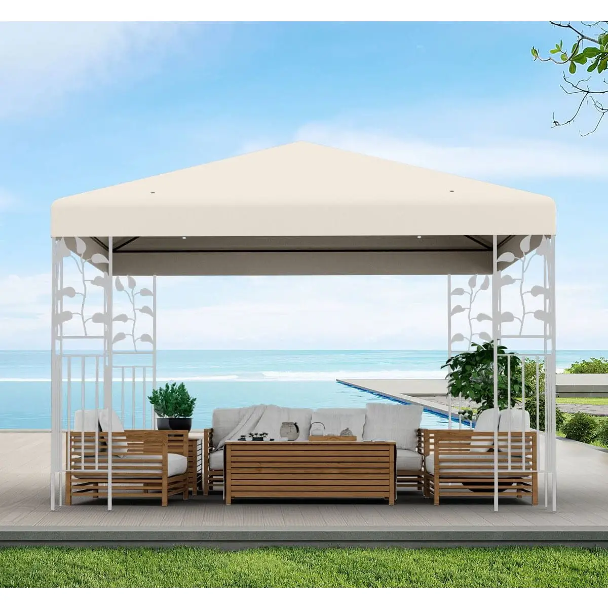 Крыша для для садового павильона Costway NP12534BE (Beige) - 3