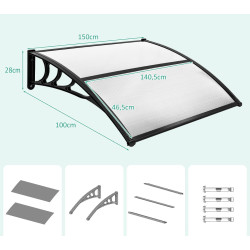 Маркиза Costway NP11814GR (Grey) Thumb