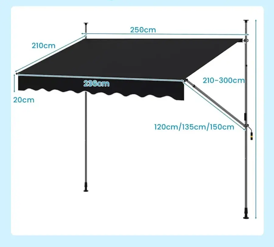 Copertina Costway NP12437BK (Black) - 4