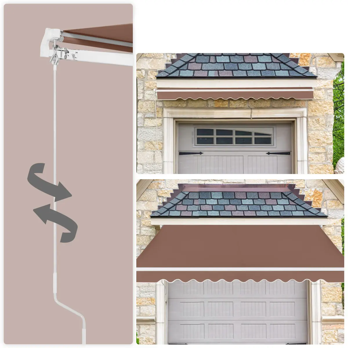 Маркиза выдвижная Costway NP11203CF (Brown) - 3