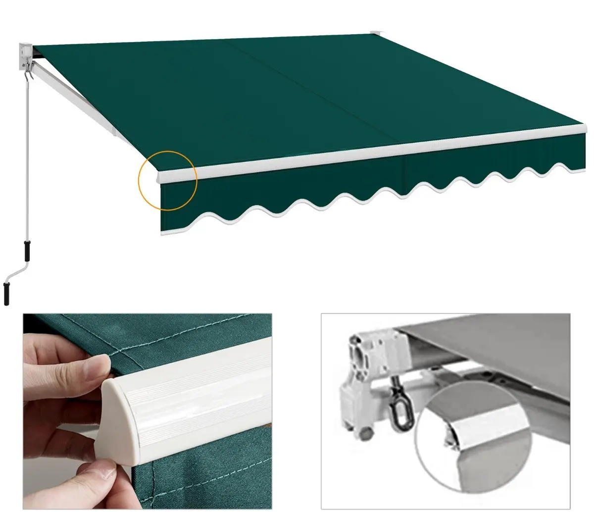 Copertina retractabila Costway OP70368LS (Green) - 2